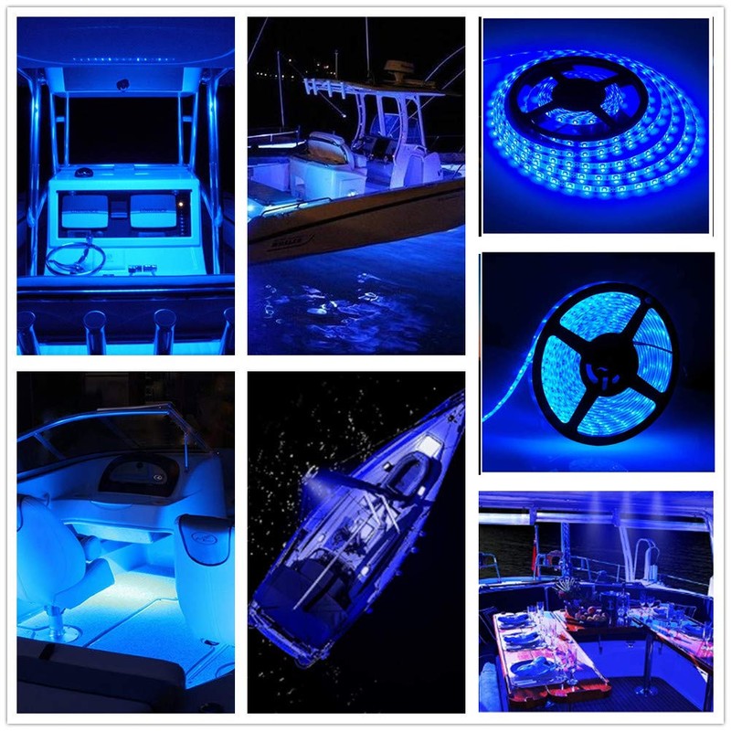 Vbakor Pontoon LED Strip Lights, 12V 5M/16.4FT Waterproof Marine LED