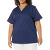 WonderWink Women's Plus-Size Wonderwork Mock Wrap Scrub Top, Navy, XX-Large