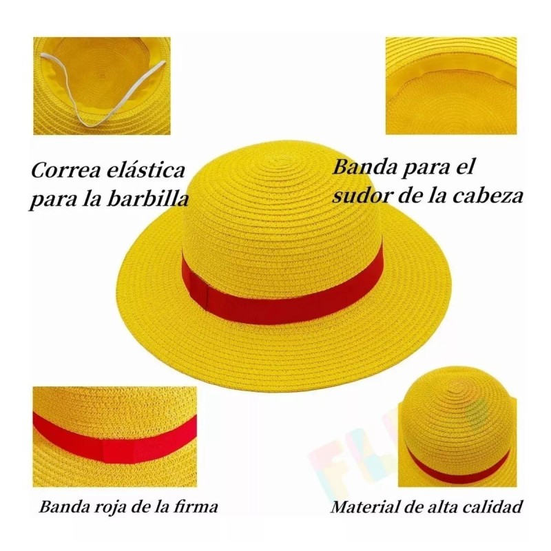 Shuang.W One Piece Luffy Straw Hat Anime Dress Up Gorra