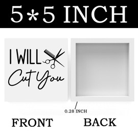 Funny Hairapist Gift Hairstylist Gifts for Women Men Gifts for Hairdressers Female Beautician Gifts for Women Hairstylist Salon Decor gift, Wooden Box for Barber Shop Decor I Will Cut You