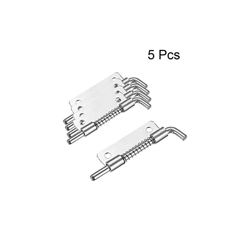 sourcing map 5pcs Carbon Steel Lock Bolt Spring Loaded Pin