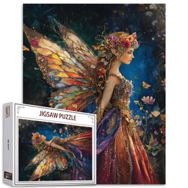 Tucocoo Colorful Romantic Fairy Jigsaw Puzzles for Adults 1000 Pieces, Beautiful Flowers Night Elf Art Jigsaw Puzzle DIY Craft Puzzles for Home Decoration Gifts, Family Puzzle Perfect for Game Nights