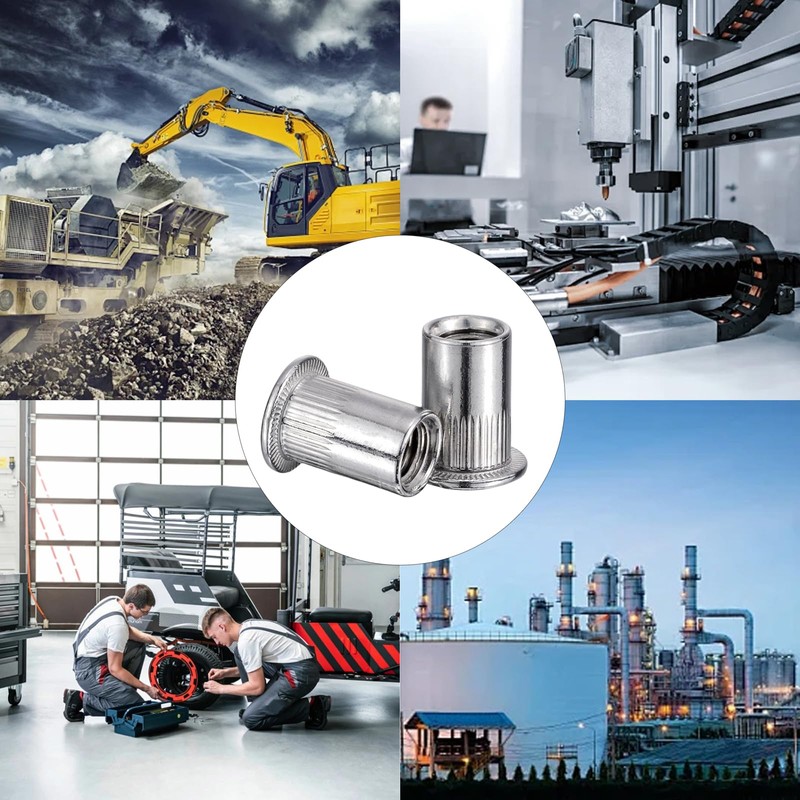 Pxyelec M4 Flat Head Aluminum Rivet Nut Blind Nut Insert