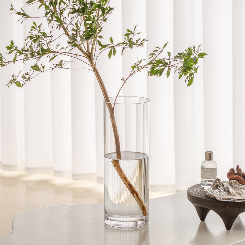 Vexiota 3 Acrylic Cylinder Clear Vase for Centerpieces, Tall Large