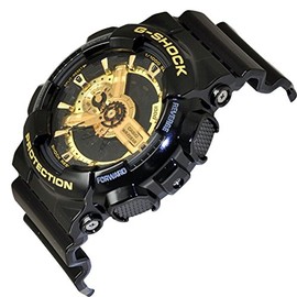 Casio G-Shock GA-110GB-1A Wristwatch, Overseas Model, Waterproof, Black, Gold, Black x Gold, Belt Type: