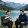 Ftabernam 4 Pack Stainless Steel Camping Cups with Foldable Handle,
