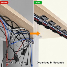 Silcpall Cable Management Under Desk, 20 Pair Cord Organizer Straps