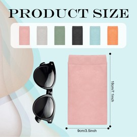 LHOEST Glasses Case Soft Leather Glasses Case Soft Sunglasses Case Leather Glasses Bag Green Pink Blue Black Glasses Bag Waterproof Portable Glasses Case Leather Men Women Glasses Case, Smooth leather