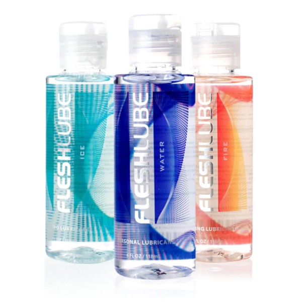 Fleshlight Elements Lubricant Sample Set - 3 Water-Based Lubricants, 100 ml Each Water, Fire and Ice