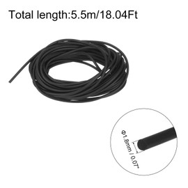 uxcell Silicone Foam Seal Strip, 1.8mm(0.07") Dia 5.5 Meters(18.04 Ft) Long Sponge Rubber Weather Seal Strip Round Rubber Cord Solid for DIY Warehouse, Pads, Foam Tubing, Crafts - Black