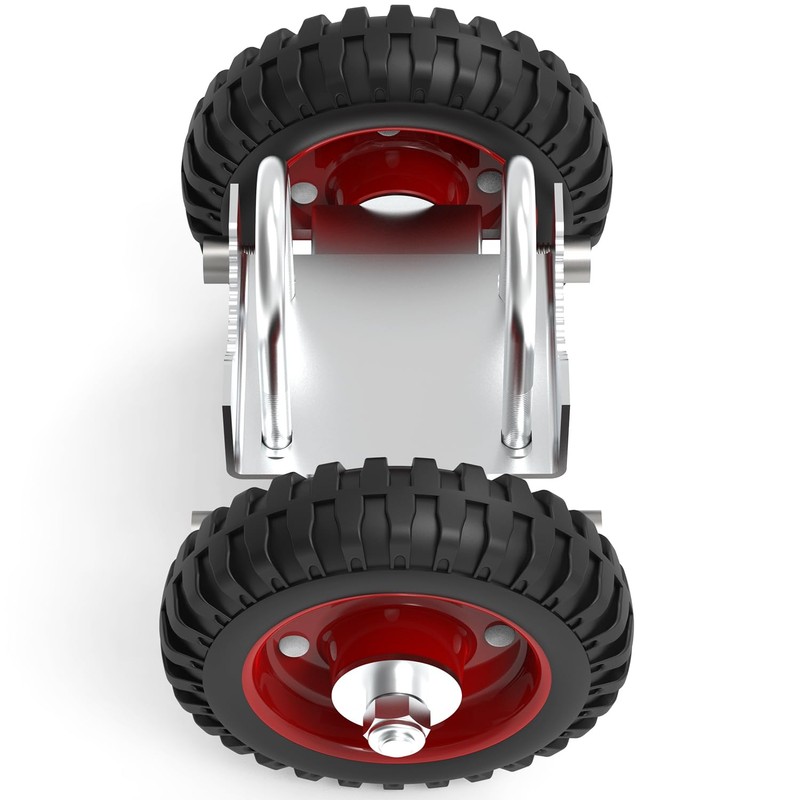 Blütezeit Rolling Gate 6'' Heavy-Duty Rubber Wheel Carrier 2pcs, Double-U