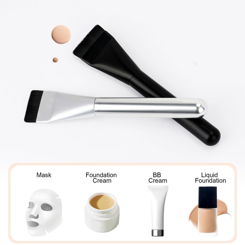 BEAUTYFACTOR Flat Foundation Brush,Korean Makeup Brush Spatula Facial Brush for