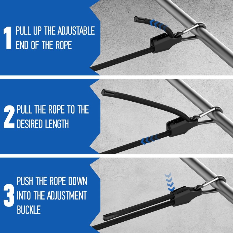 MILYARD 8 Pcs Adjustable Bungee Cord with Hooks 3 Sizes,