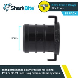SharkBite 3/4 Inch Poly Crimp Plug, Pack of 25, PEX Pipe, PE-RT, UP518