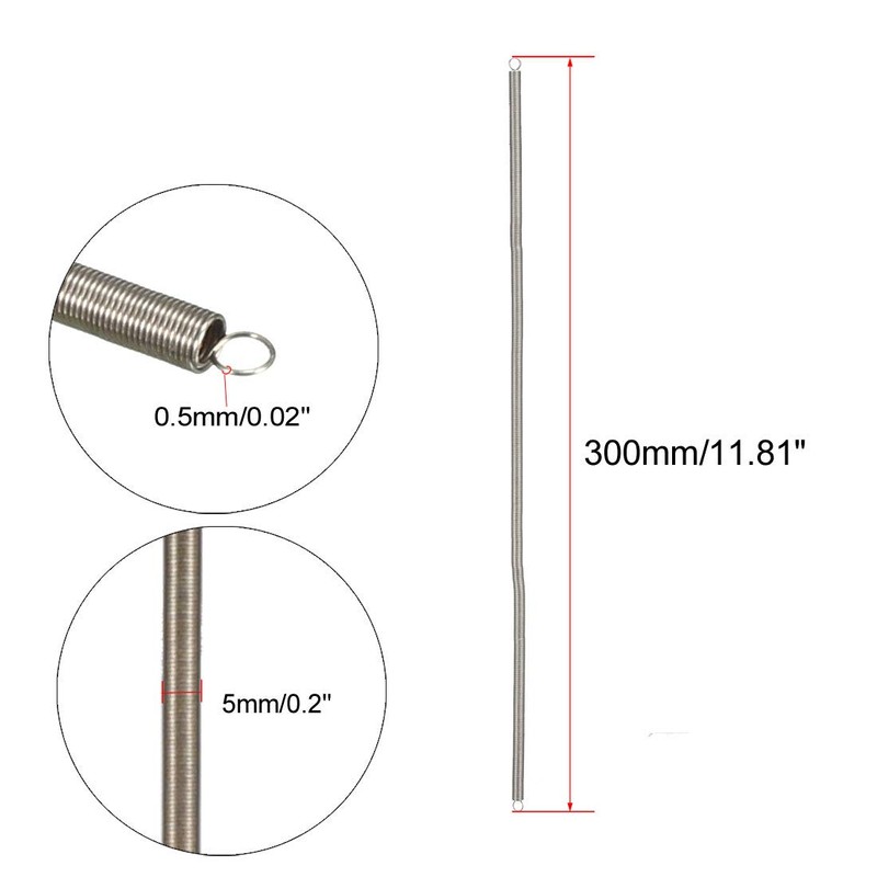 sourcing map Tension Spring Wire Diameter 0.02 Inch AD 0.2