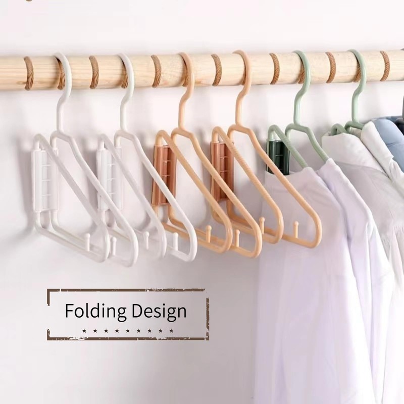 WRYLCYH 8 Pcs Foldable Hangers, Plastic Collapsible Hangers, Portable Folding