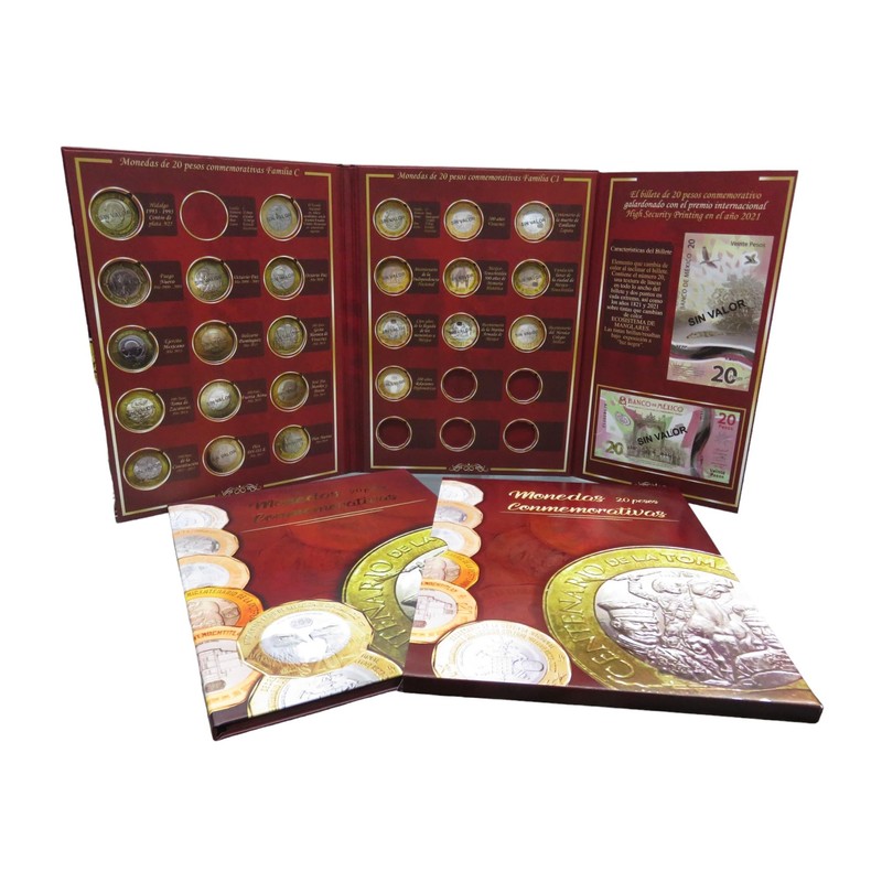 Numart Album para Monedas DE 20 Pesos Y Billete BICENTENARIO