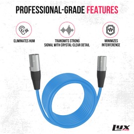 LyxPro 20 Feet Shielded CAT6 Ethercon Cable - Professional Audio & Lighting RJ45 Cable, Studio-Grade Sound Transmission, Extreme Durability - Blue