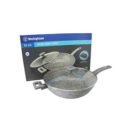 WESTINGHOUSE WOK ANTIADHERENTE DE MARMOL GRIS GRANITO 32 CM (WCCW0070032GGY)                                                                          