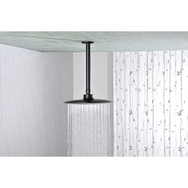 Anpean 8 Inch Shower Arm and Flange Oil Rubbed Bronze, Ceiling Mounted Shower Arm for Rain Shower Head