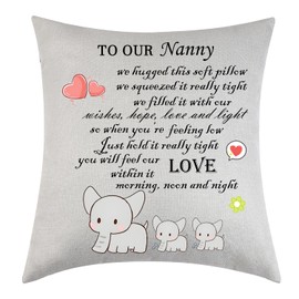 from Grandson Granddaughter Nanny Cushion Cover Nanny Throw Pillow Cover Nanny Birthday Gifts Thanksgiving Gifts