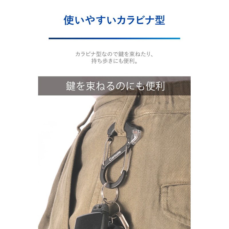CARMATE DZ580 Car Key Case, Key Holder, Resitech Removal, Carabiner,