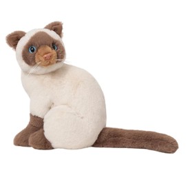 unsnurnoch 10" Realistic Siamese Cat Plush Toy, Soft Stuffed Siamese Kitty Plush Animal, Cute Lifelike Cat Doll for Kids, Bedroom Sofa Decor, Birthday