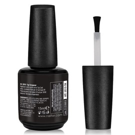 Top Tempered Versiegelungsmittel, extra glänzend, ohne Dispersion, 15 ml – Professioneller Top Coat für halbpermanenten Nagellack und Nagelaufbau (Tempered Top Coat)