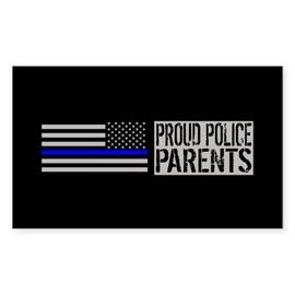 CafePress Police: Proud Parents (Black F Rectangle Bumper Sticker Car Decal