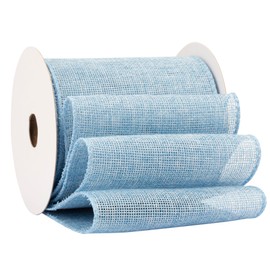 Fondersy 9-Meter Lt. Blue Burlap Ribbon Wired Burlap Ribbon - 100mm Width for Gift Wrapping, Floral Arrangements, Wreath Making, and Christmas Decor