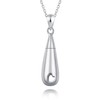 925 Sterling Silver Urn Pendant Necklace Teardrop Cremation Jewelry for