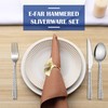 E-far 36-Piece Hammered Forks Spoons and Knives Set, Silverware Set