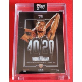 Victor Wembanyama ROOKIE CARD TOPPS NOW 40 POINTS 20 REBOUNDS YOUNGEST EVER