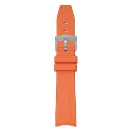 20mm Curved End Rubber Band For Omega Speedmaster, Replacement Watch Bands With Buckle For Omega X Swatch MoonSwatch and SpeedMaster - Multiple Colors (Orange)