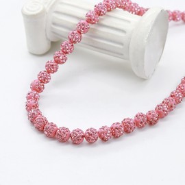 HMOOY Baseball Necklace for Men Women, Rhinestone Inspired Beads Necklace Disco ball Dirp Accessoies Necklace Unisex Athlete Sport Necklace Jewelry for Lovers (20in, Pink)