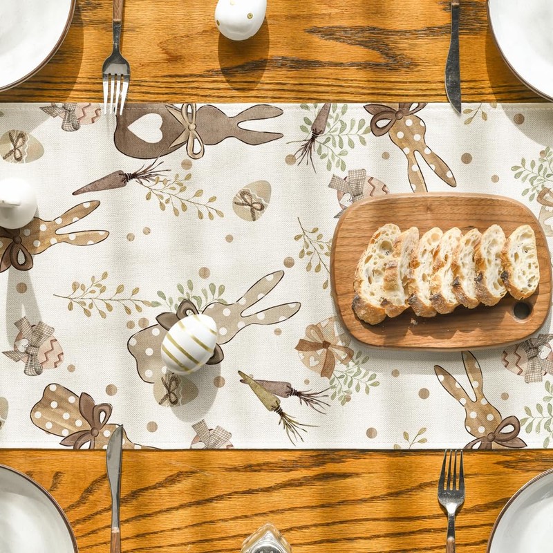 Artoid Mode Rabbits, Carrots, Easter Eggs, Easter Table Runner, Seasonal