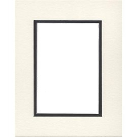 Pack of (2) 20x24 Double Acid Free White Core Picture Mats Cut for 16x20 Pictures in Cream and Black