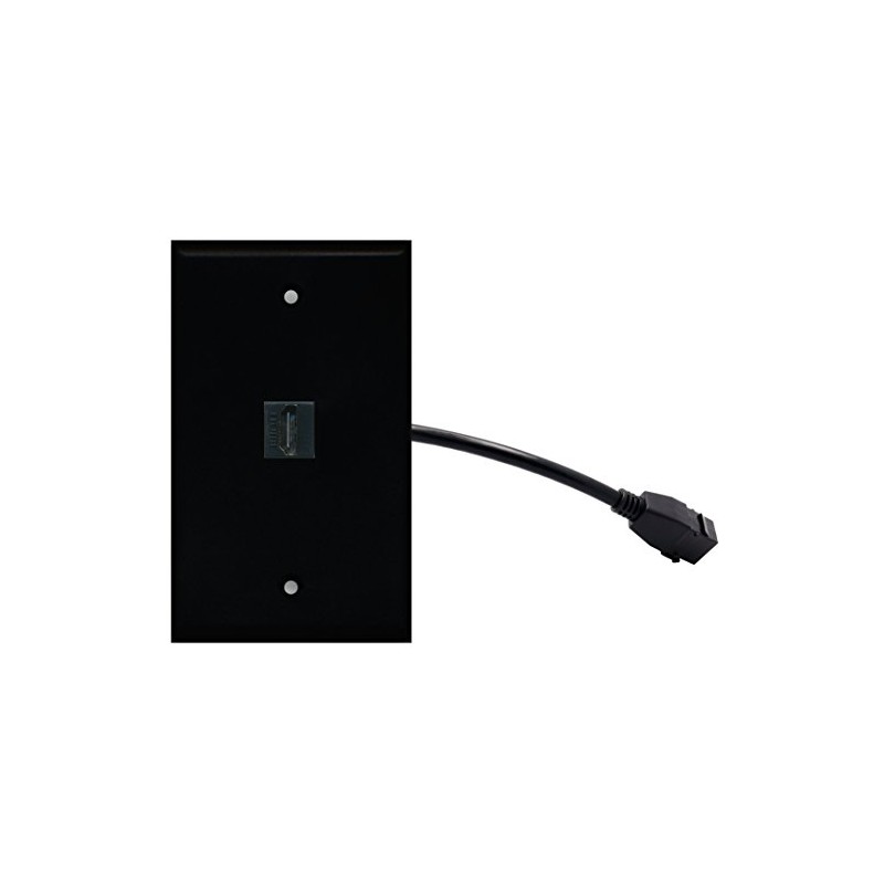 RiteAV (1 Gang Flat HDMI Wall Plate w/Pigtail Extension Cable