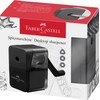 FABER-CASTELL 180984 Sharpener with Crank, Black, Sharpener with High-Quality Sharpener