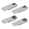 JTMKYO 4 Silver Sliding Aluminum Boxes, Durable Aluminum Containers, Metal