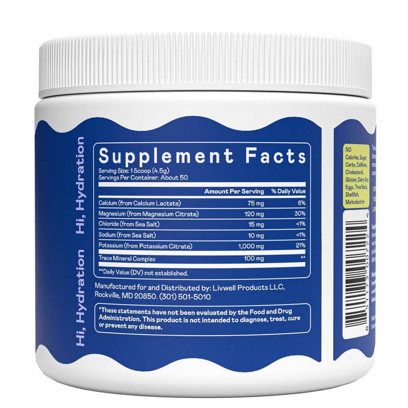 Hi-Lyte K1000 Electrolytes Powder Mix Unflavored Keto & Performance, 50