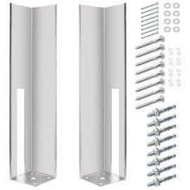 2 Pack Vinyl Fence Concrete/Vinyl Fence Brackets/Wood Post Mount Tower with Mounting Kit for Vinyl Fence 4"x4"24" Hot Dipped Galvanized Steel Fence Post Insert