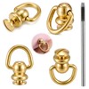 4 PCS Heavy Duty D Rings for Purse, Brass Ball