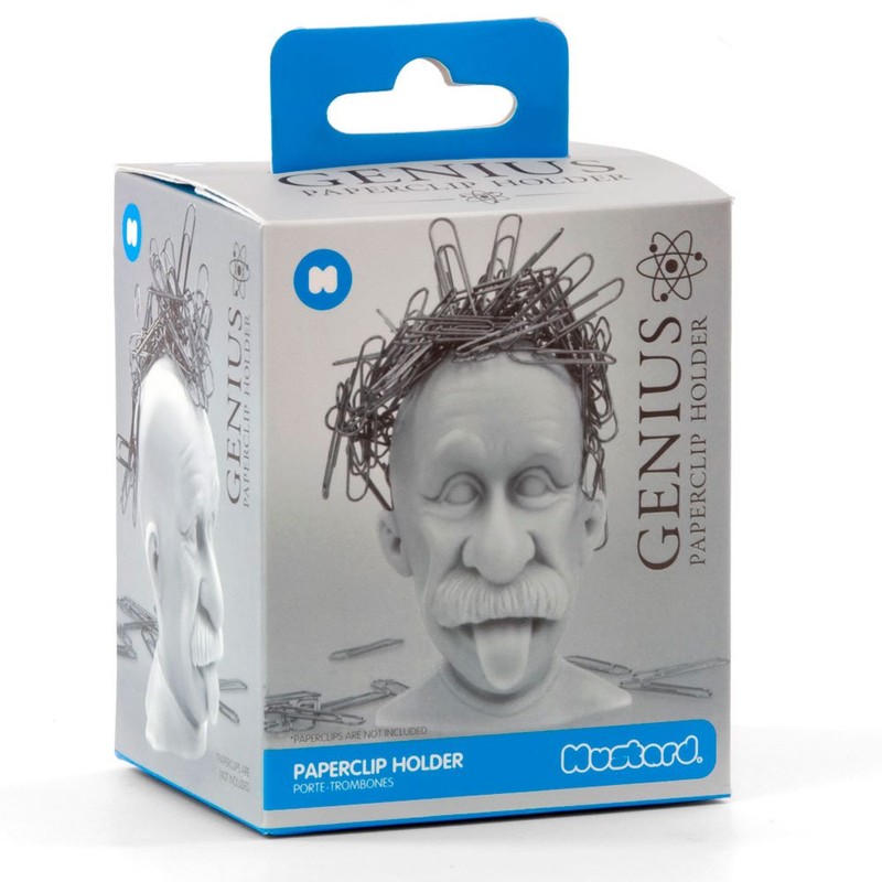 Genius Magnetic Paperclip Holder. Einstein Head Paper Clip Holder -