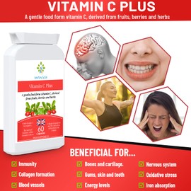 InfiniVit Natural Vitamin C Capsules, Sourced from Acerola Cherry, Food Form Vitamin C for Enhanced Absorption and Bioavailability