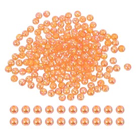 PATIKIL 6mm Fishing Beads, 200 Pcs Acrylic Holographic Beads Round Fishing Bait Eggs Rig Bead Tackle Lures Accessory for Fishing Rigs Baits Lures, Orange
