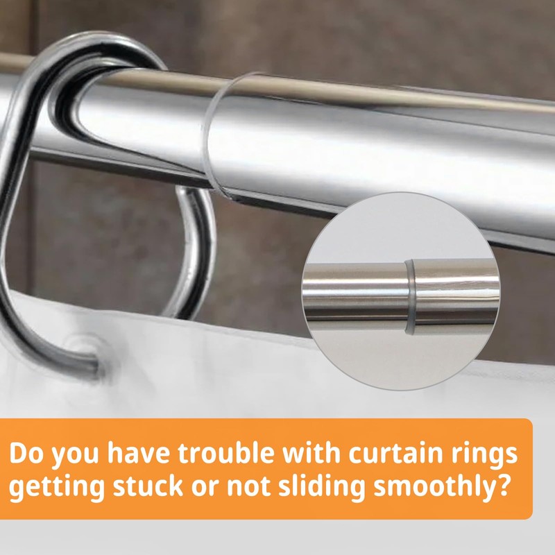 TORIHIKI 4 Pcs Curtain Ring Glide Tape, 16.4 Ft Smooth