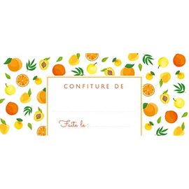 AVERY Pack of 21 Yellow Fruit Jam Labels 95 x 40 mm