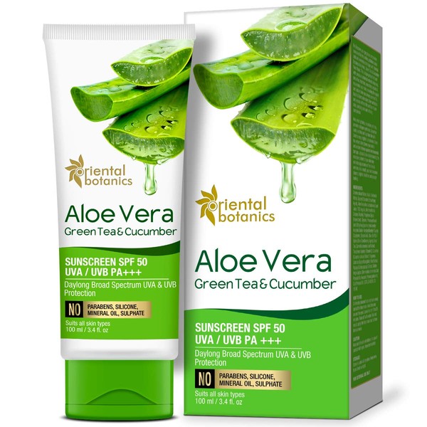 Oriental Botanics Aloe Vera, Green Tea & Cucumber Sunscreen SPF
