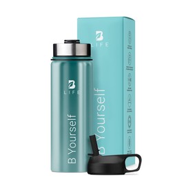 Botella Térmica 32oz Mantiene FrÍo y Calor con Doble Pared Aislada al Vacío, Cilindro con Doble Tapa y Popote extraible, Termo para gimnasio. Botella 